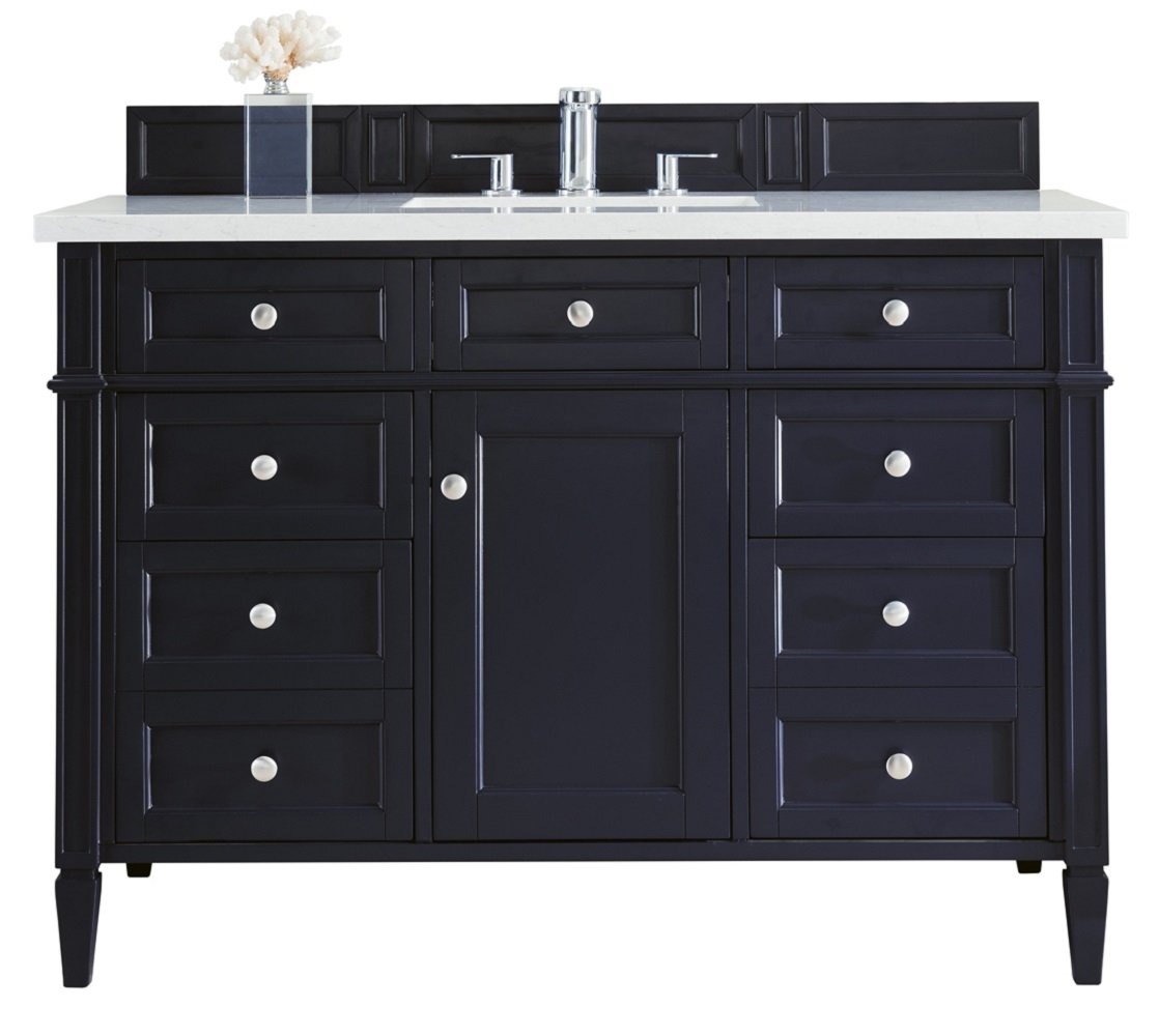 James Martin Vanities 650V48VBLFEJP Victory Blue 650V48VBLFEJP Brittany 48 Single Vanity, Victory Blue W/ 3 Cm Eternal Jasmine Pearl Silestone Top W/freepower Wireless Charge - Victory Blue