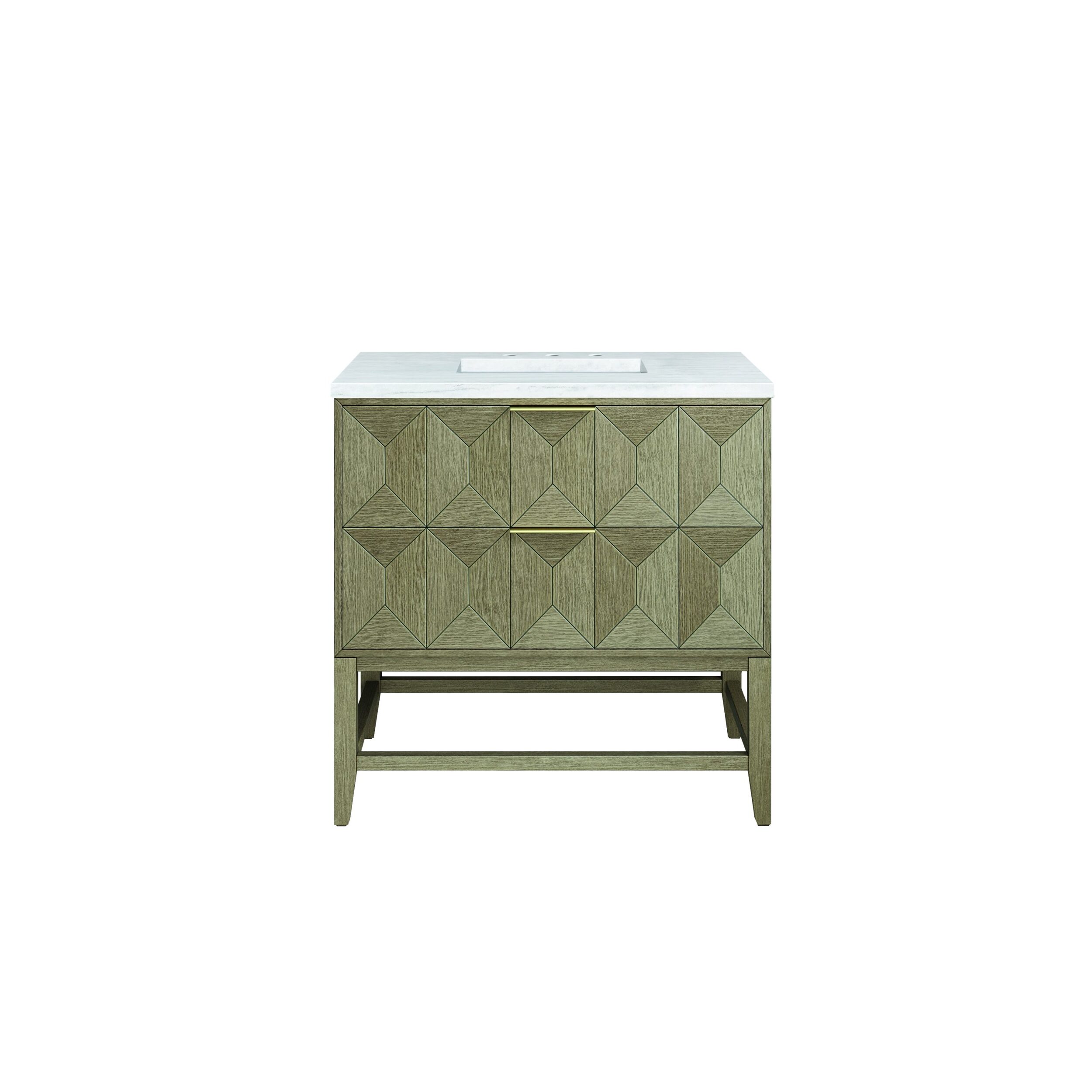 James Martin Vanities D100V36PBO3AF Pebble Oak D100V36PBO3AF Emmeline 36 Single Vanity, Pebble Oak W/ 3 Cm Arctic Fall Top - Pebble Oak