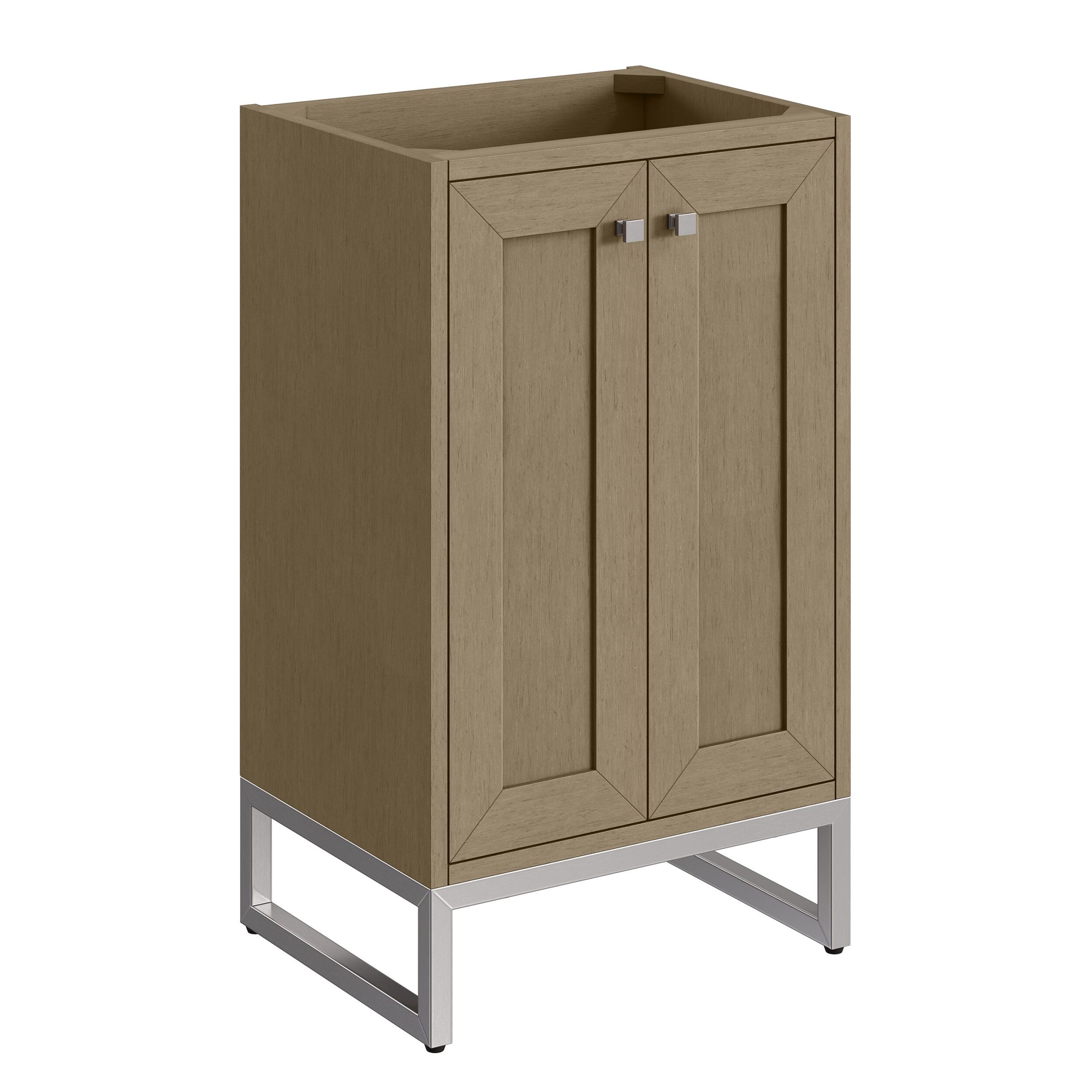 James Martin Vanities 533V20WLWBNK Walnut Whisper 533V20WLWBNK Chianti 20 Single Cabinet, Walnut Whisper, Brushed Nickel - Walnut Whisper