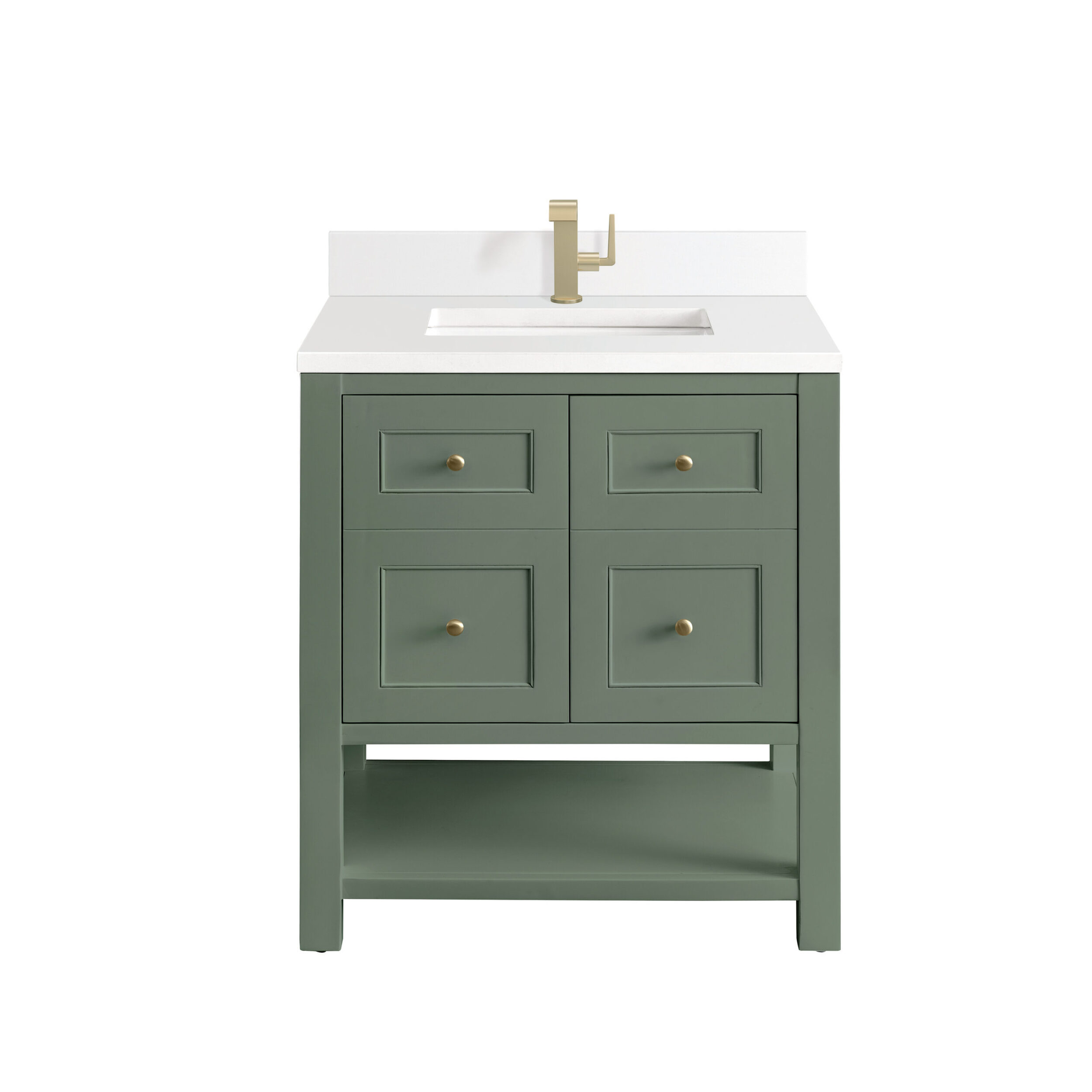 James Martin Vanities 330V30SC1WZ Smokey Celadon 330V30SC1WZ Breckenridge 30 Single Vanity, Smokey Celadon W/ Single Hole 3 Cm White Zeus Top & Backsplash - Smokey Celadon
