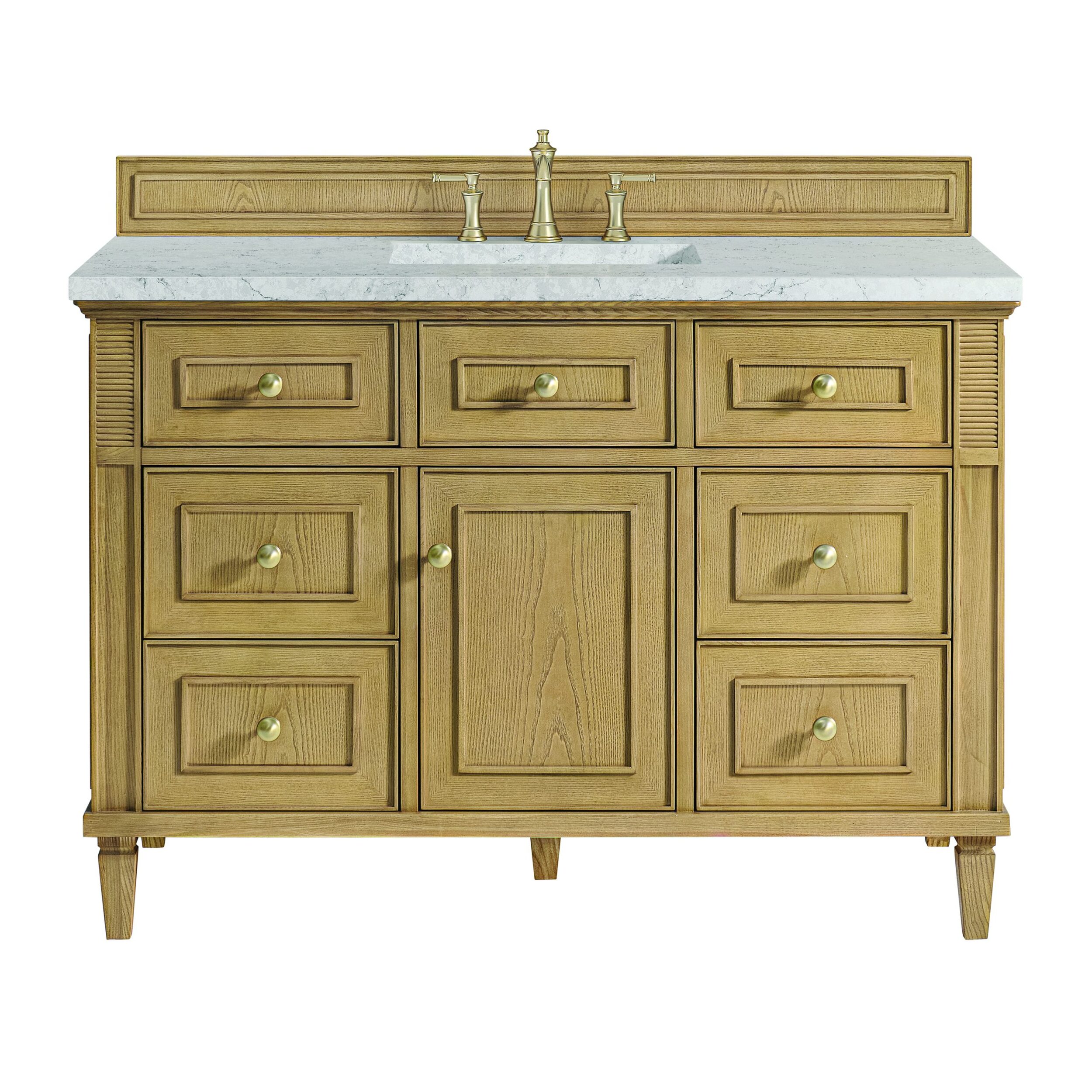 James Martin Vanities 424V48LNOFEJP Light Natural Oak 424V48LNOFEJP Lorelai 48 Single Vanity, Light Natural Oak W/ 3 Cm Eternal Jasmine Pearl Silestone Top W/freepower Wireless Charge - Light Natural Oak