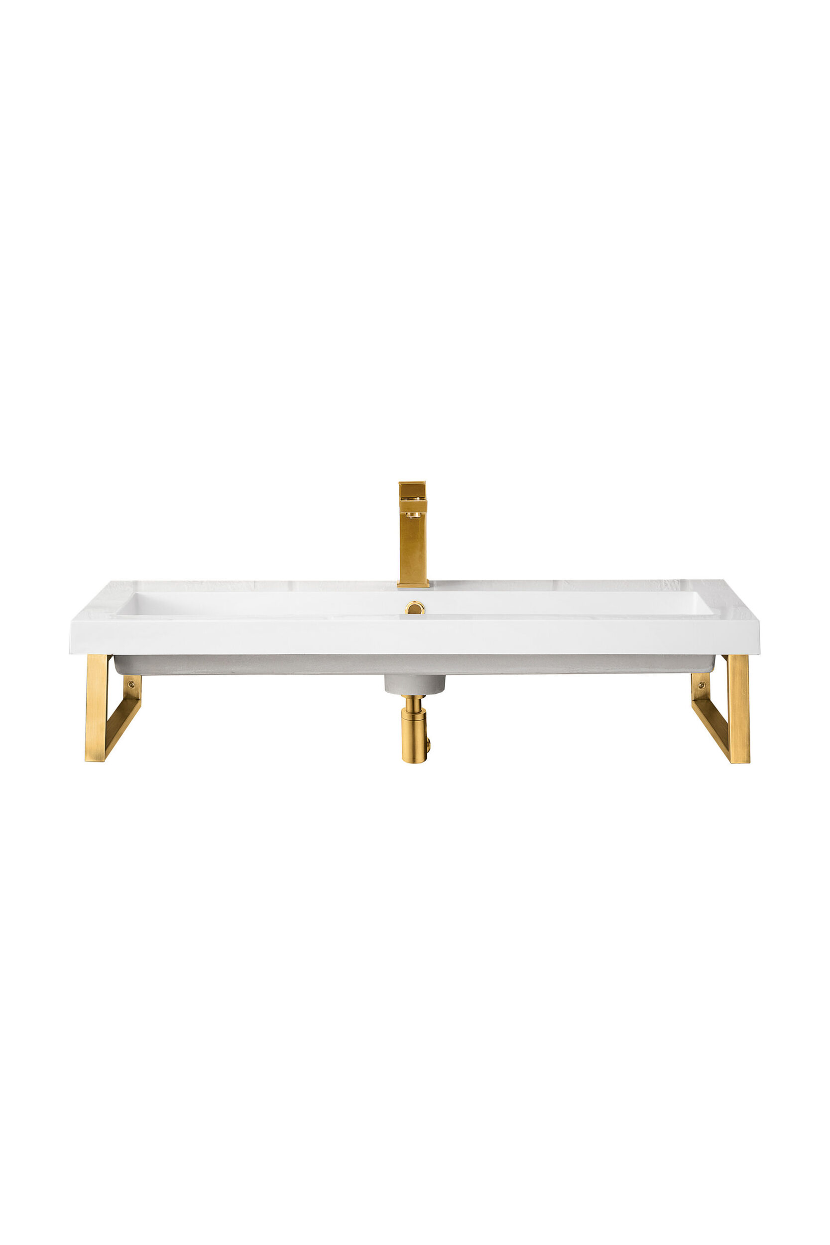 James Martin Vanities 055BK16RGD395WG2 Radiant Gold 055BK16RGD395WG2 Two Boston 15.25 Wall Brackets, Radiant Gold W/ 39.5 White Glossy Composite Stone Top - Radiant Gold