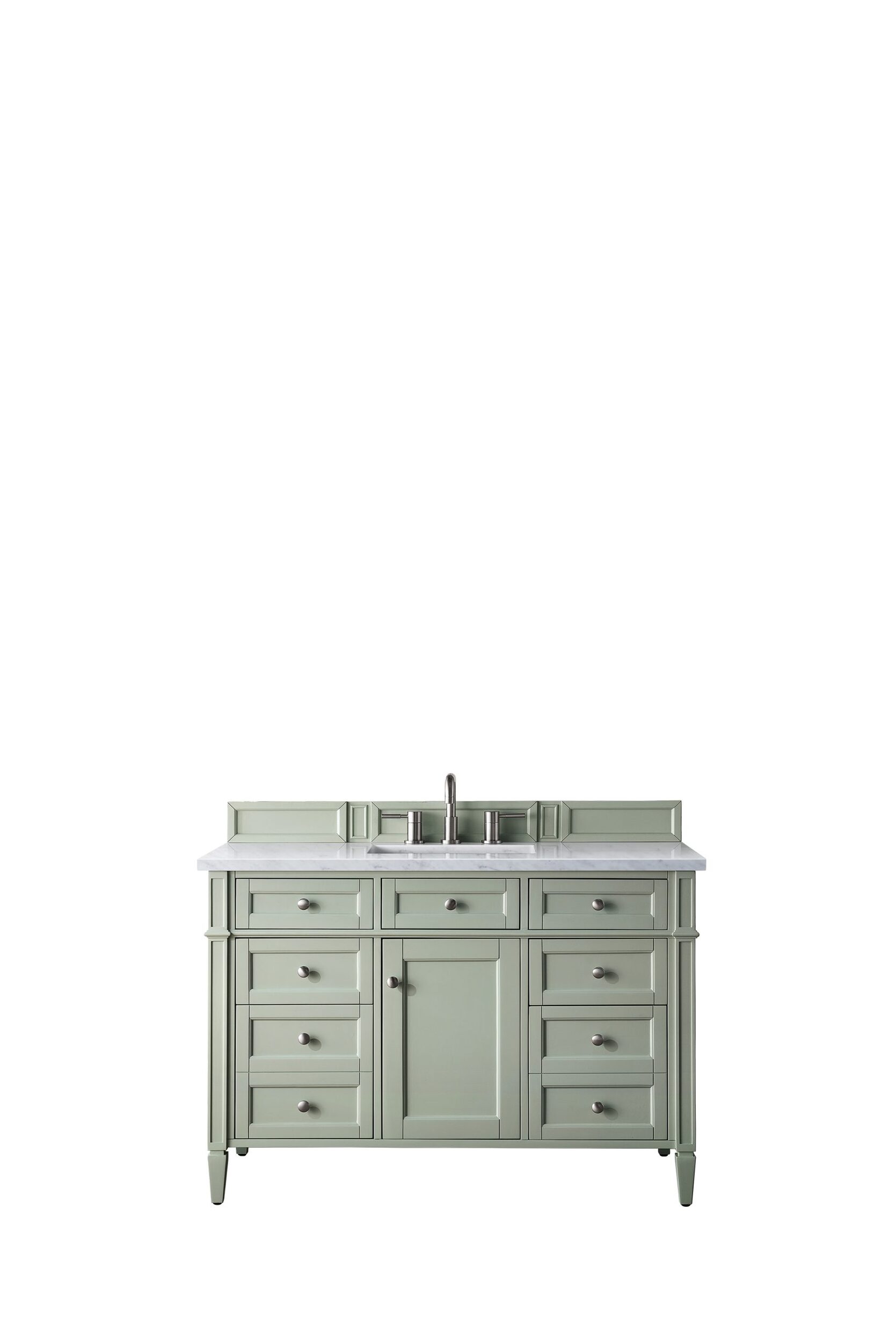 James Martin Vanities 650V48SGRFEJP Sage Green 650V48SGRFEJP Brittany 48 Single Vanity, Sage Green W/ 3 Cm Eternal Jasmine Pearl Silestone Top W/freepower Wireless Charge - Sage Green