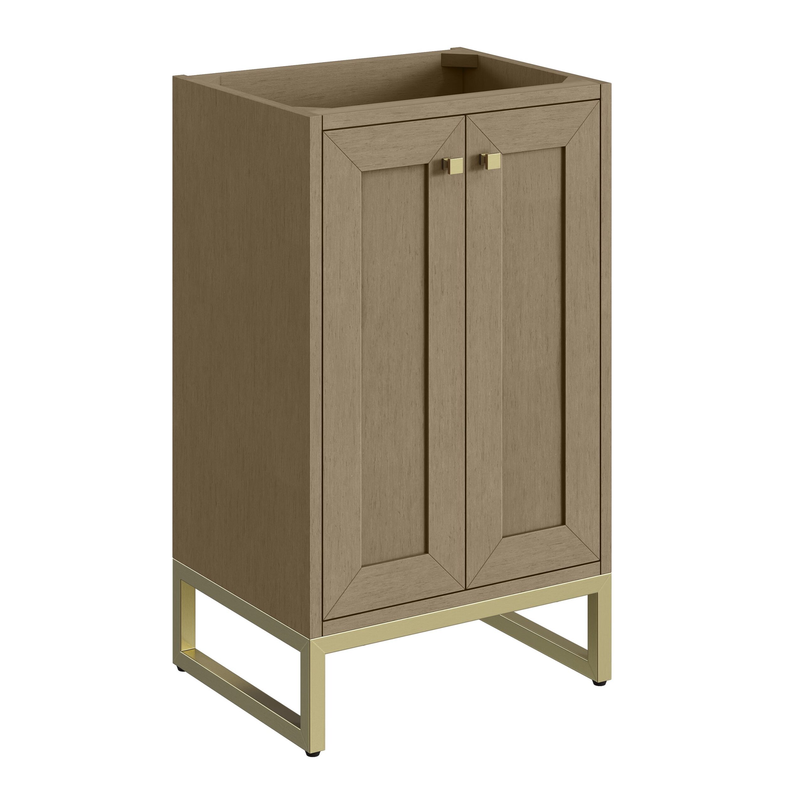 James Martin Vanities 533V20WLWCB Walnut Whisper 533V20WLWCB Chianti 20 Single Cabinet, Walnut Whisper, Champagne Brass - Walnut Whisper