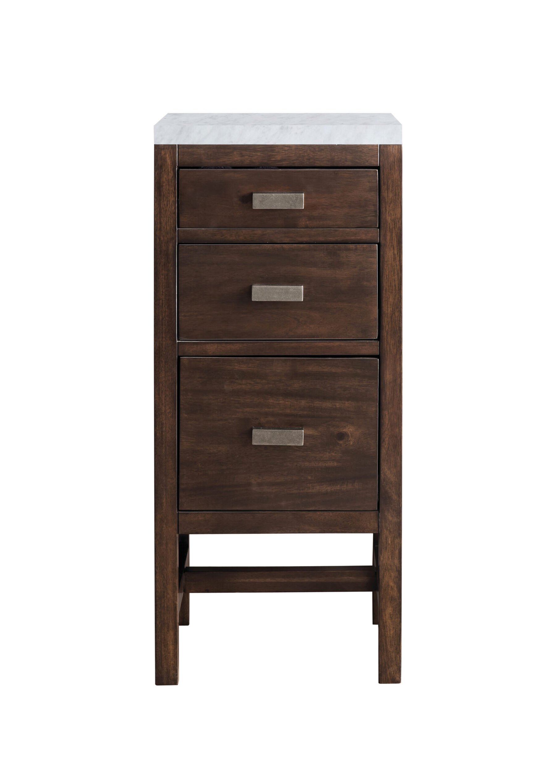 James Martin Vanities E444BC15MCA3CAR Finish Unknown 6 E444BC15MCA3CAR Addison 15 Base Cabinet, Mid-century Acacia W/ 3 Cm Carrara Marble Top