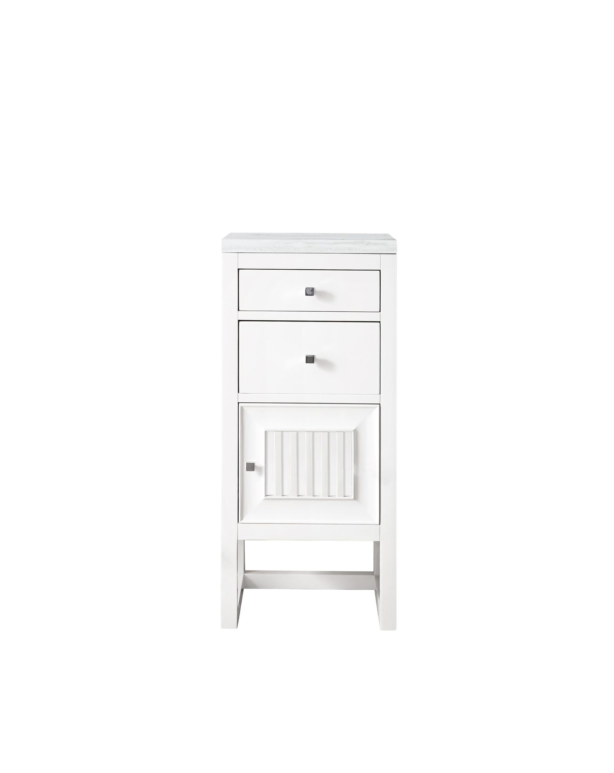James Martin Vanities E645B15RGW3AF Glossy White E645B15RGW3AF Athens 15 Base Cabinet W/ Drawers And Right Door, Glossy White W/ 3 Cm Arctic Fall Solid Surface Top - Glossy White