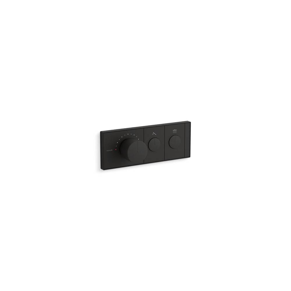 Kohler K263469BL Matte Black K263469BL Anthem Two-outlet Recessed Mechanical Thermostatic Valve Control - Matte Black