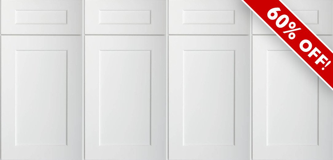 60% off white roma shaker cabinet doors