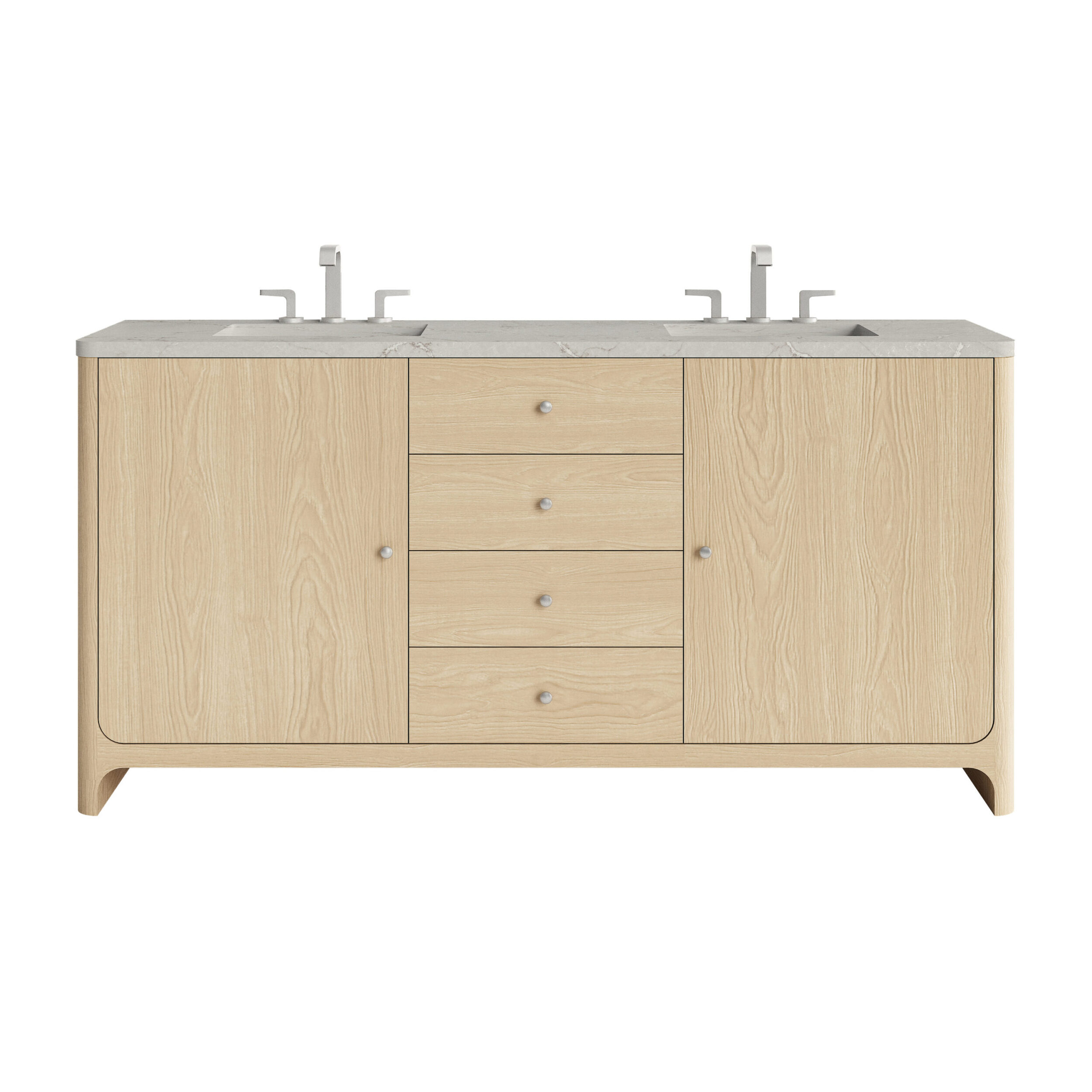 James Martin Vanities D125V72CSDFVSL Coastal Driftwood D125V72CSDFVSL Gracyn 72 Double Vanity, Coastal Driftwood, W/ 3 Cm Victorian Silver Silestone Top W/ Freepower Wireless Charger - Coastal Driftwood