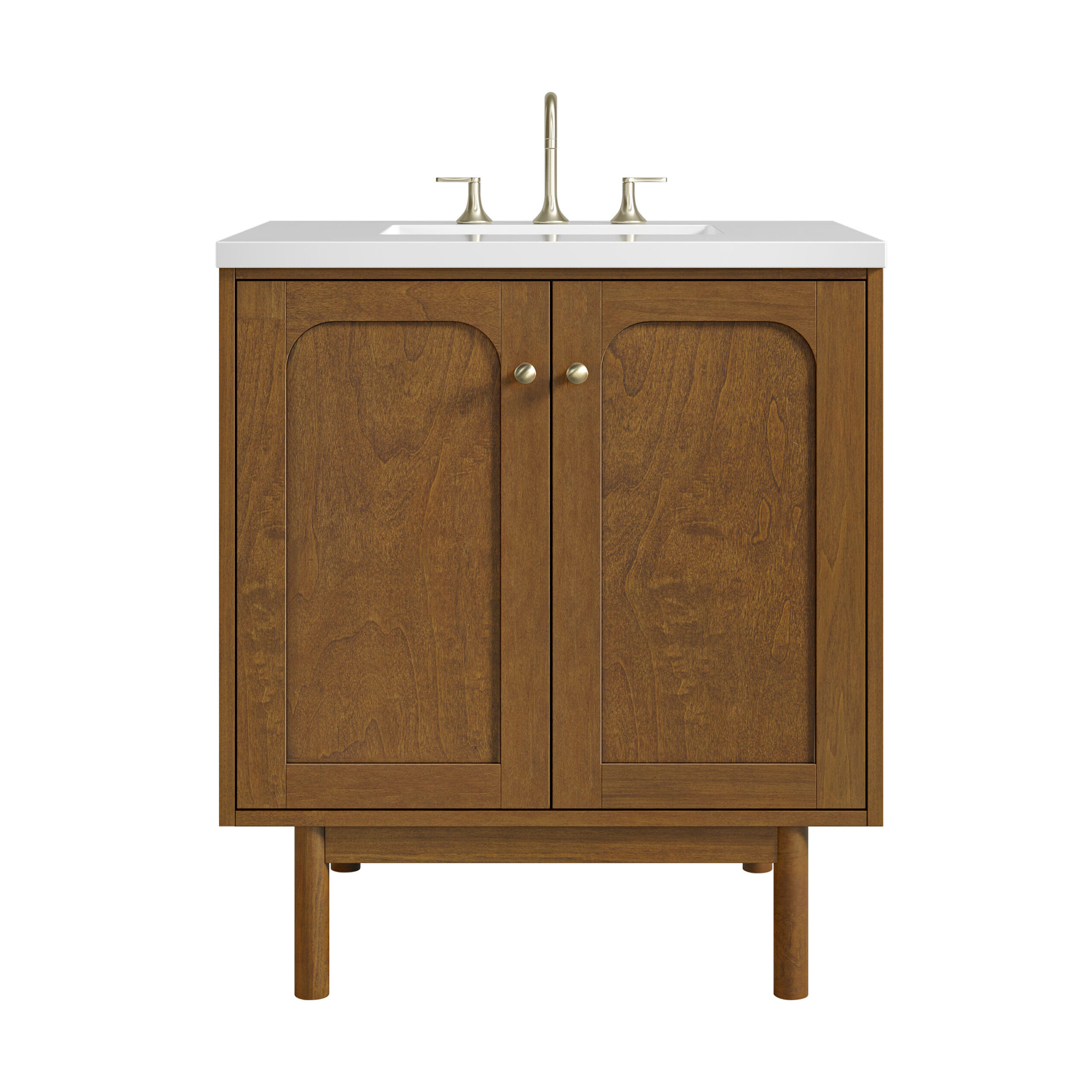 James Martin Vanities 545V30HNO3WZ Honey Oak 545V30HNO3WZ Laurent 30 Single Vanity, Honey Oak W/ 3 Cm White Zeus Silestone Top - Honey Oak