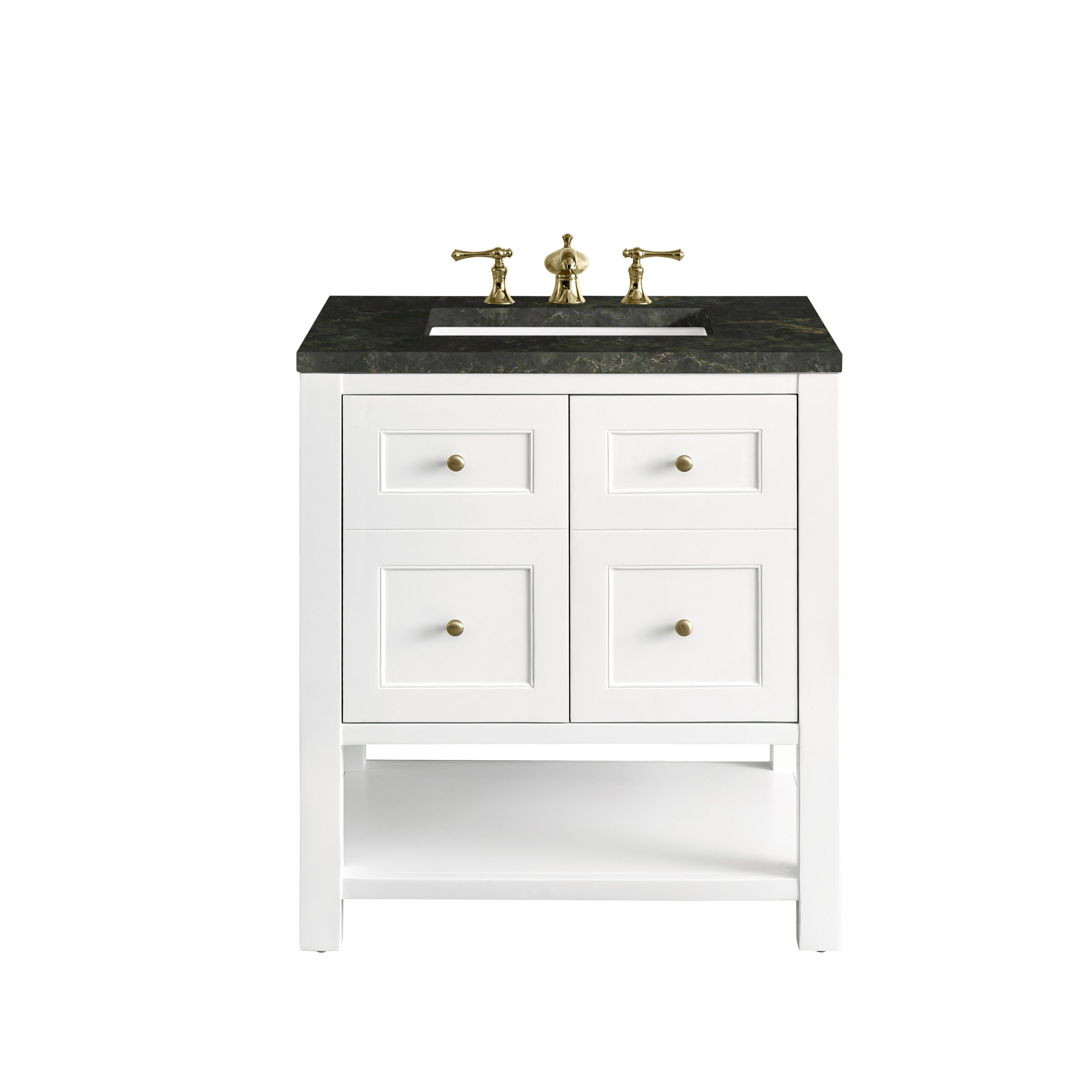 James Martin Vanities 330V30BW3PHT Bright White 330V30BW3PHT Breckenridge 30 Single Vanity, Bright White, W/ 3 Cm Phantome Eclos To - Bright White