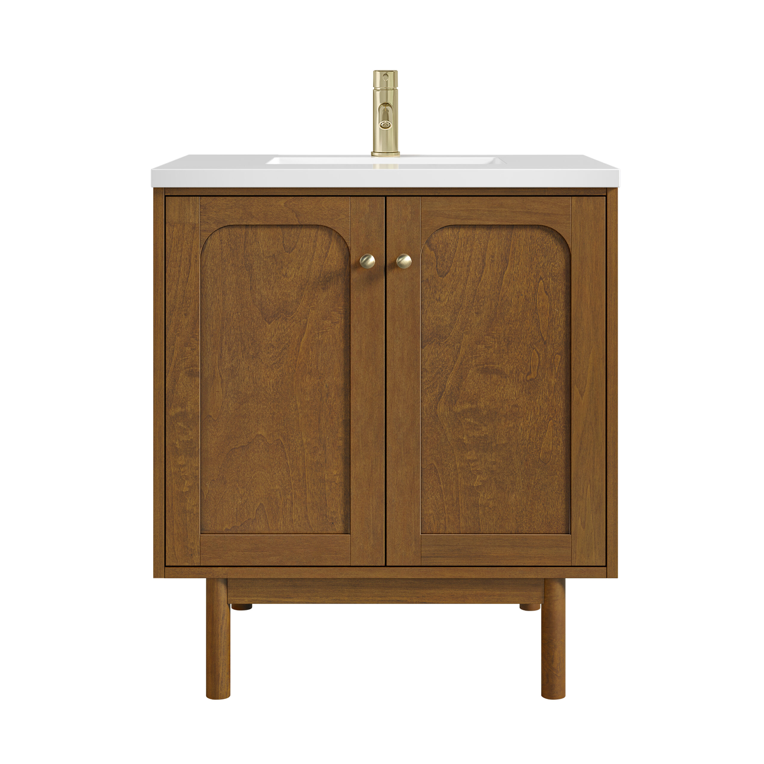 James Martin Vanities 545V30HNO1WZ Honey Oak 545V30HNO1WZ Laurent 30 Single Vanity, Honey Oak W/ Single Hole 3 Cm White Zeus Silestone Top And Matching Backsplas - Honey Oak
