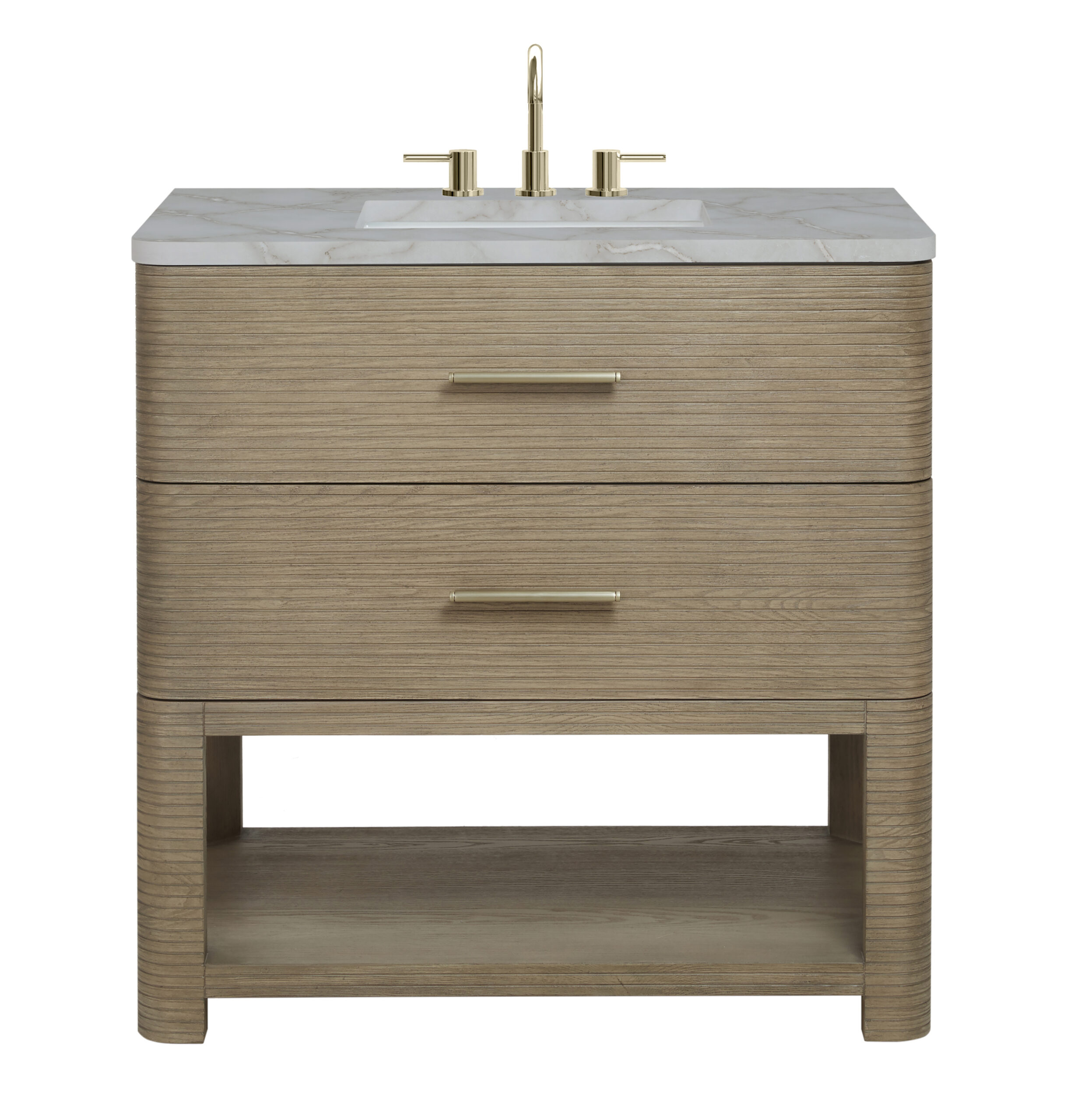 James Martin Vanities D704V36PBOWVSL Pebble Oak D704V36PBOWVSL Lucian 36 Single Vanity, Pebble Oak W/ 3 Cm Victorian Silver Silestone Widespread To - Pebble Oak