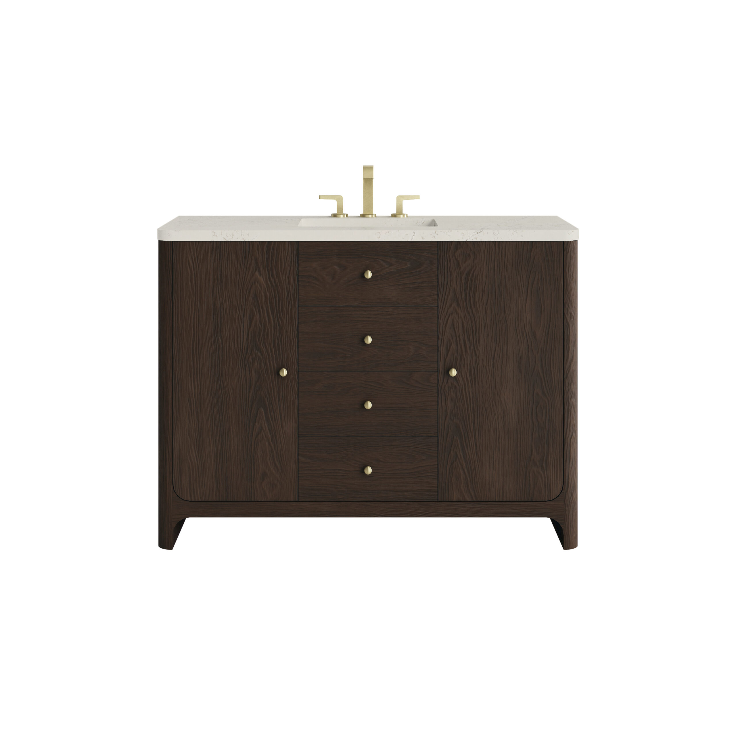 James Martin Vanities D125V48SBLFSFR Sable D125V48SBLFSFR Gracyn 48 Single Vanity, Sable, W/ 3 Cm Siberian Silestone Top W/freepower Wireless Charge - Sable