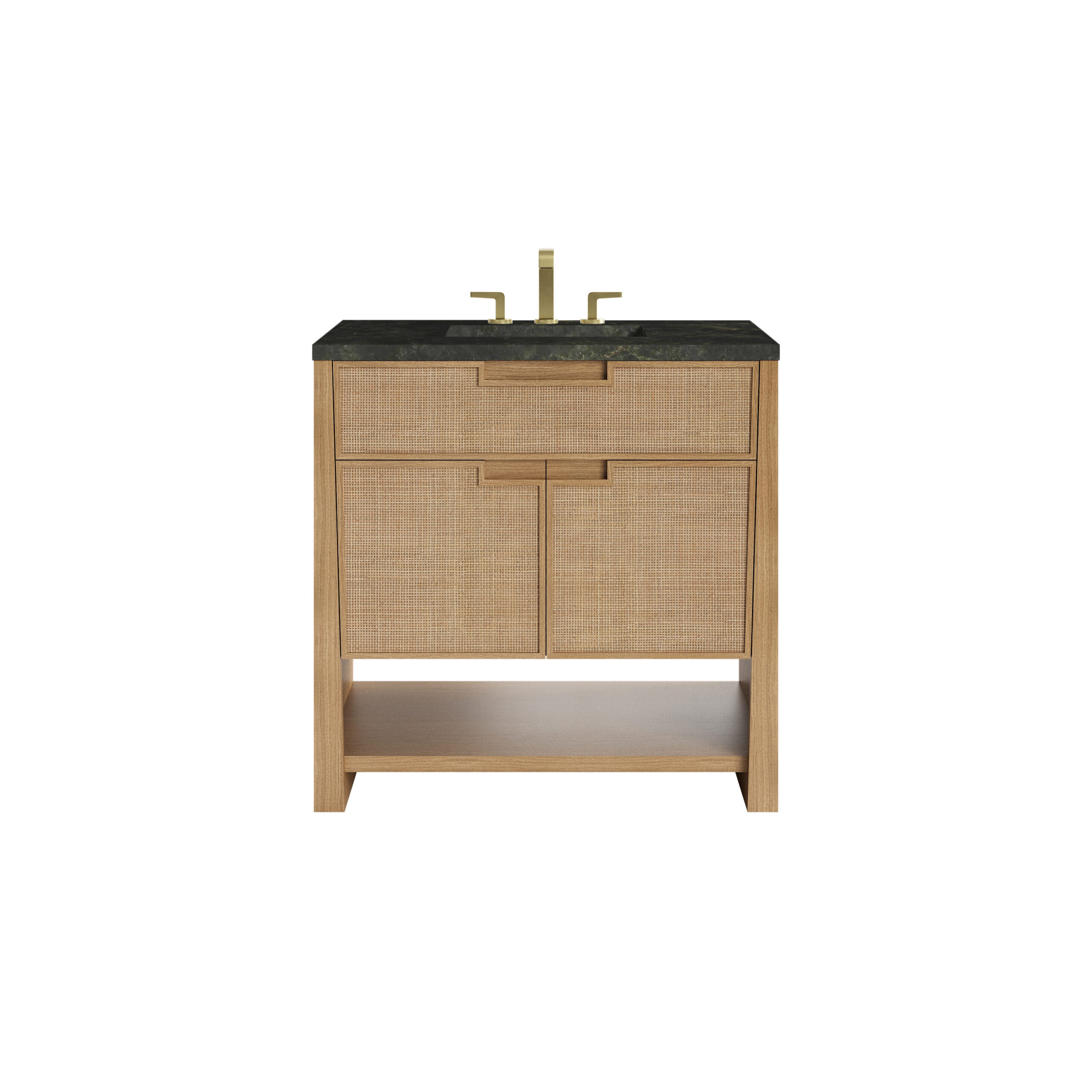 James Martin Vanities D225V36SSO3PHT Seaside Oak D225V36SSO3PHT Solene 36 Single Vanity, Seaside Oak, W/ 3 Cm Phantome Eclos To - Seaside Oak