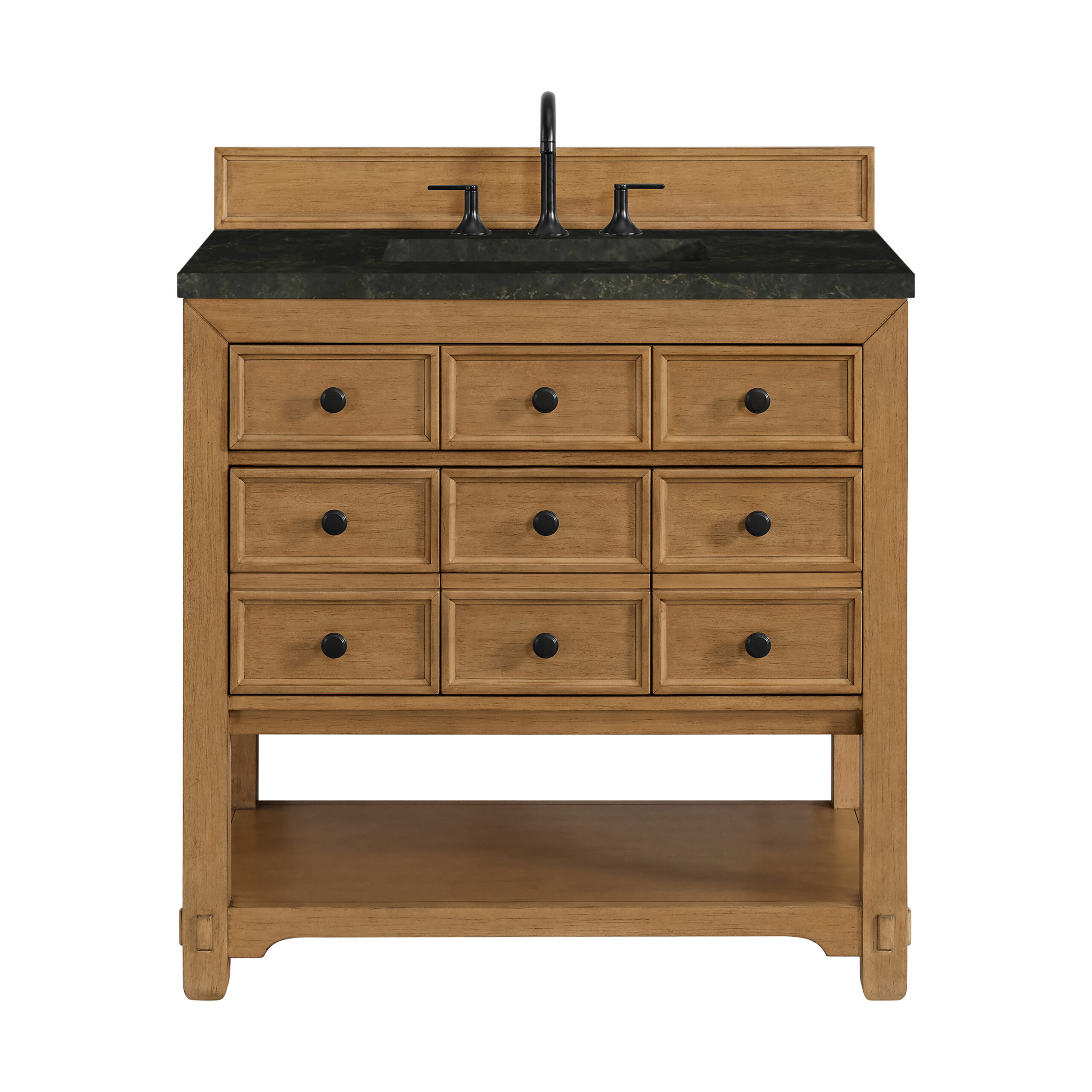 James Martin Vanities 505V36AMB3PHT Amber Birch 505V36AMB3PHT Malibu 36 Single Vanity, Amber Birch, W/ 3 Cm Phantome Eclos To - Amber Birch
