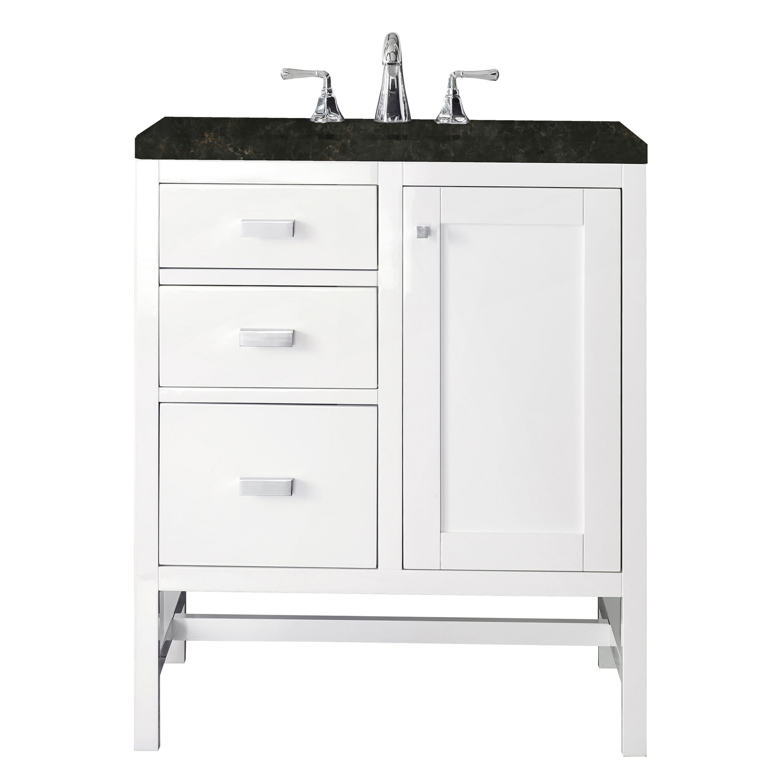 James Martin Vanities E444V30GW3PHT Glossy White E444V30GW3PHT Addison 30 Single Vanity, Glossy White, W/ 3 Cm Phantome Eclos To - Glossy White