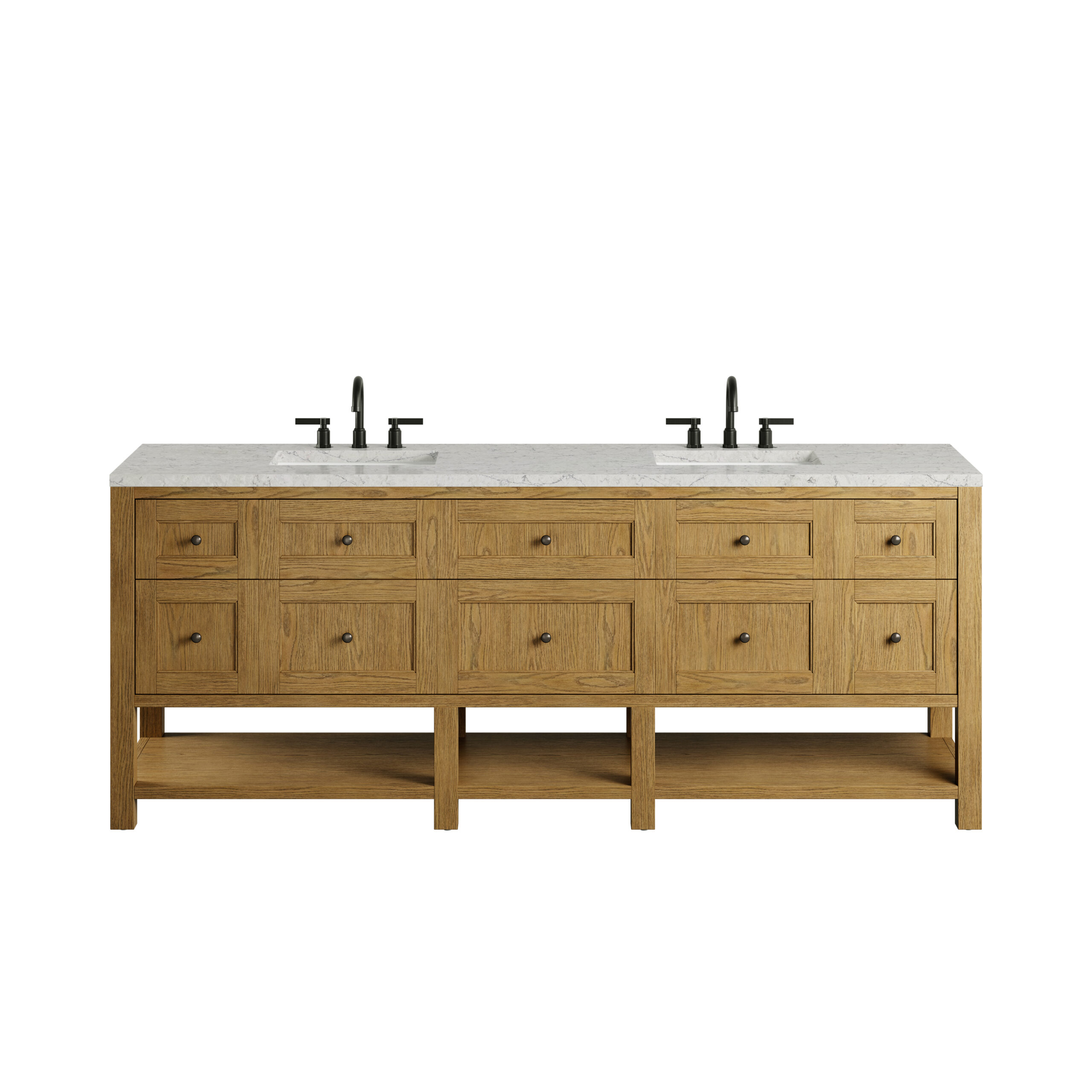James Martin Vanities 330V84LNO3EJP Light Natural Oak 330V84LNO3EJP Breckenridge 84 Double Vanity, Light Natural Oak W/ 3 Cm Eternal Jasmine Pearl To - Light Natural Oak
