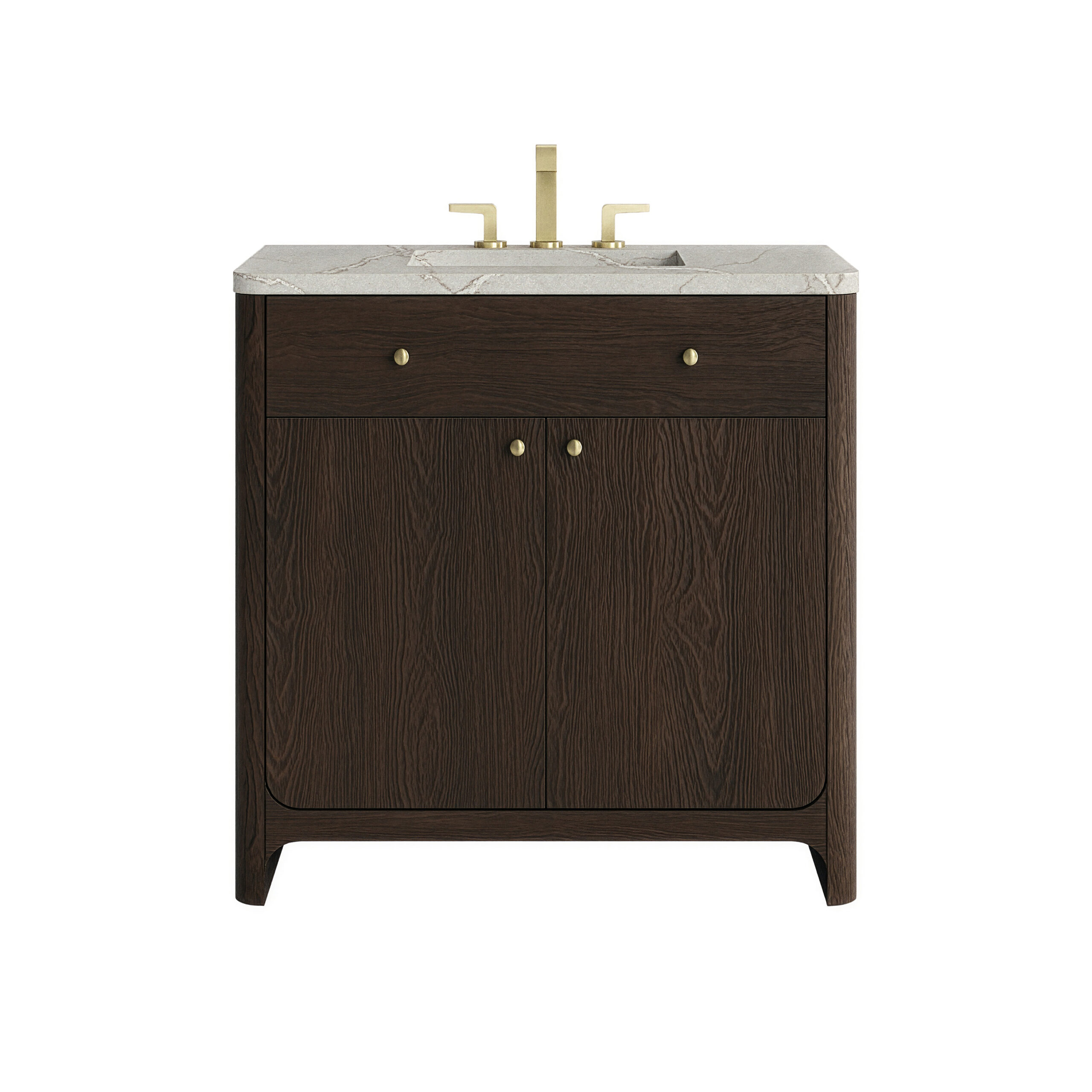 James Martin Vanities D125V36SBLWVSL Sable D125V36SBLWVSL Gracyn 36 Single Vanity, Sable, W/ 3 Cm Victorian Silver Quartz Widespread To - Sable