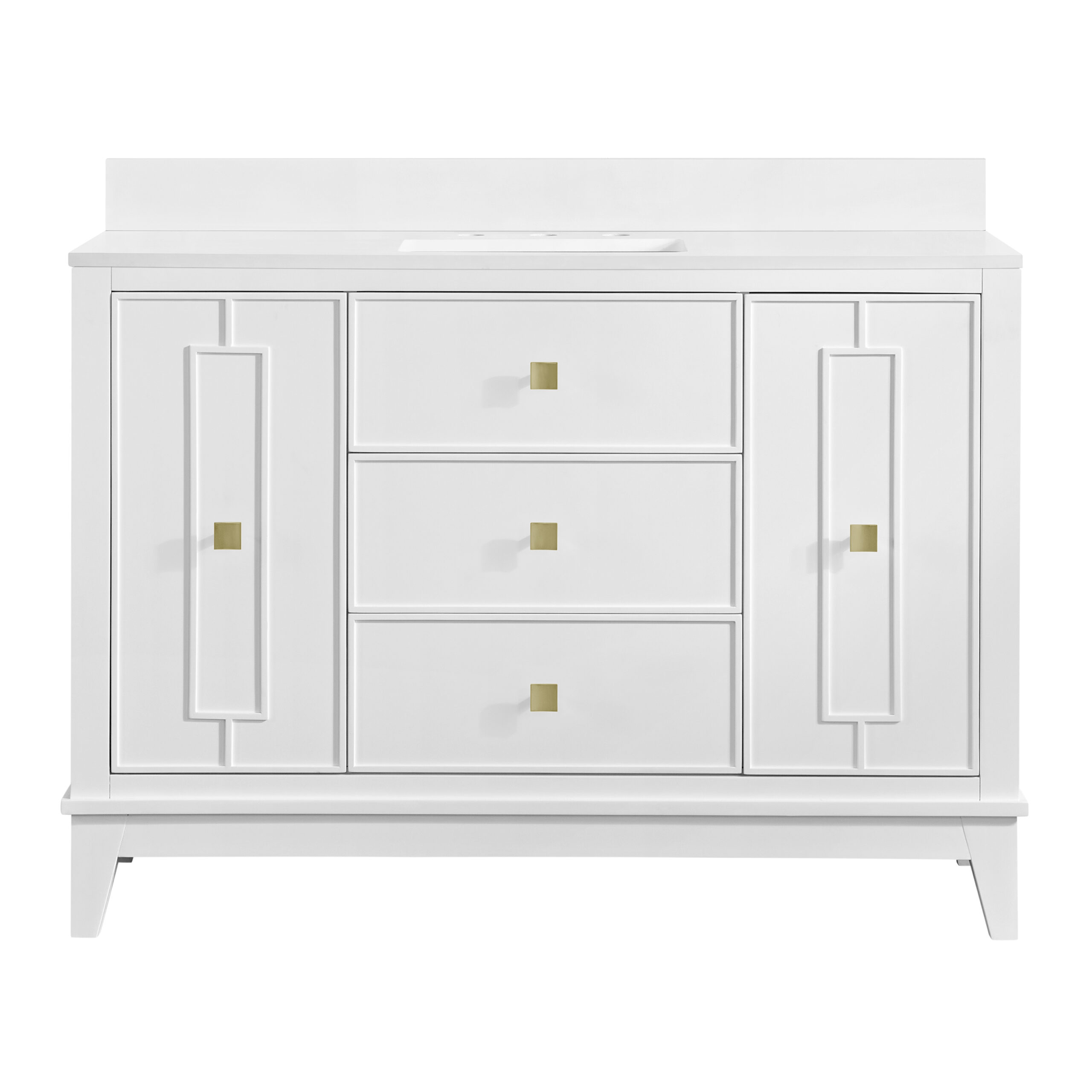 James Martin Vanities N253V48BW Bright White N253V48BW Kinsale 48 Single Vanity Cabine - Bright White