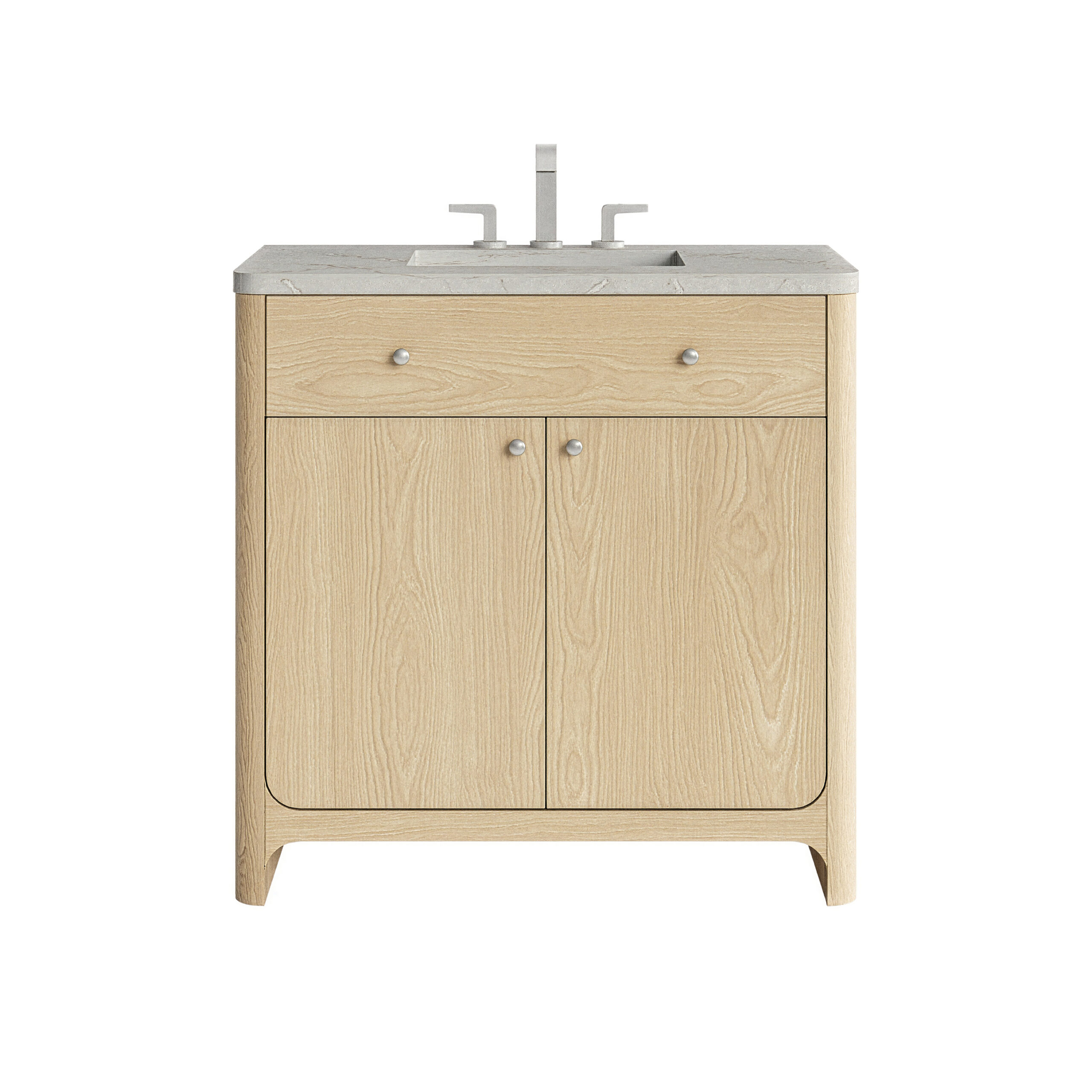 James Martin Vanities D125V36CSDWVSL Coastal Driftwood D125V36CSDWVSL Gracyn 36 Single Vanity, Coastal Driftwood, W/ 3 Cm Victorian Silver Quartz Widespread To - Coastal Driftwood