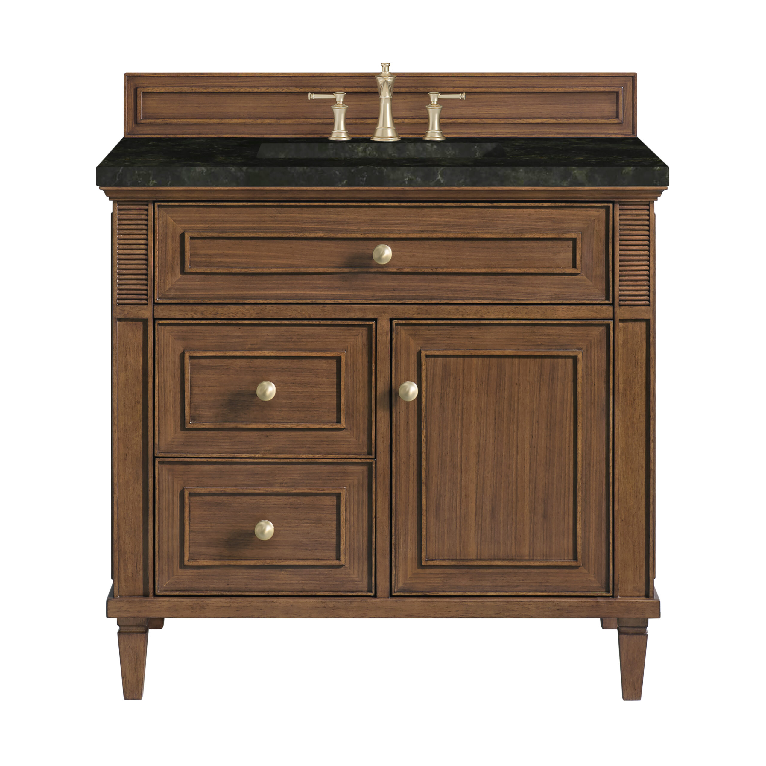 James Martin Vanities 424V36WLT3PHT Mid-Century Walnut 424V36WLT3PHT Lorelai 36 Single Vanity, Mi - century Walnut, W/ 3 Cm Phantome Eclos To - Mi - Century Walnut