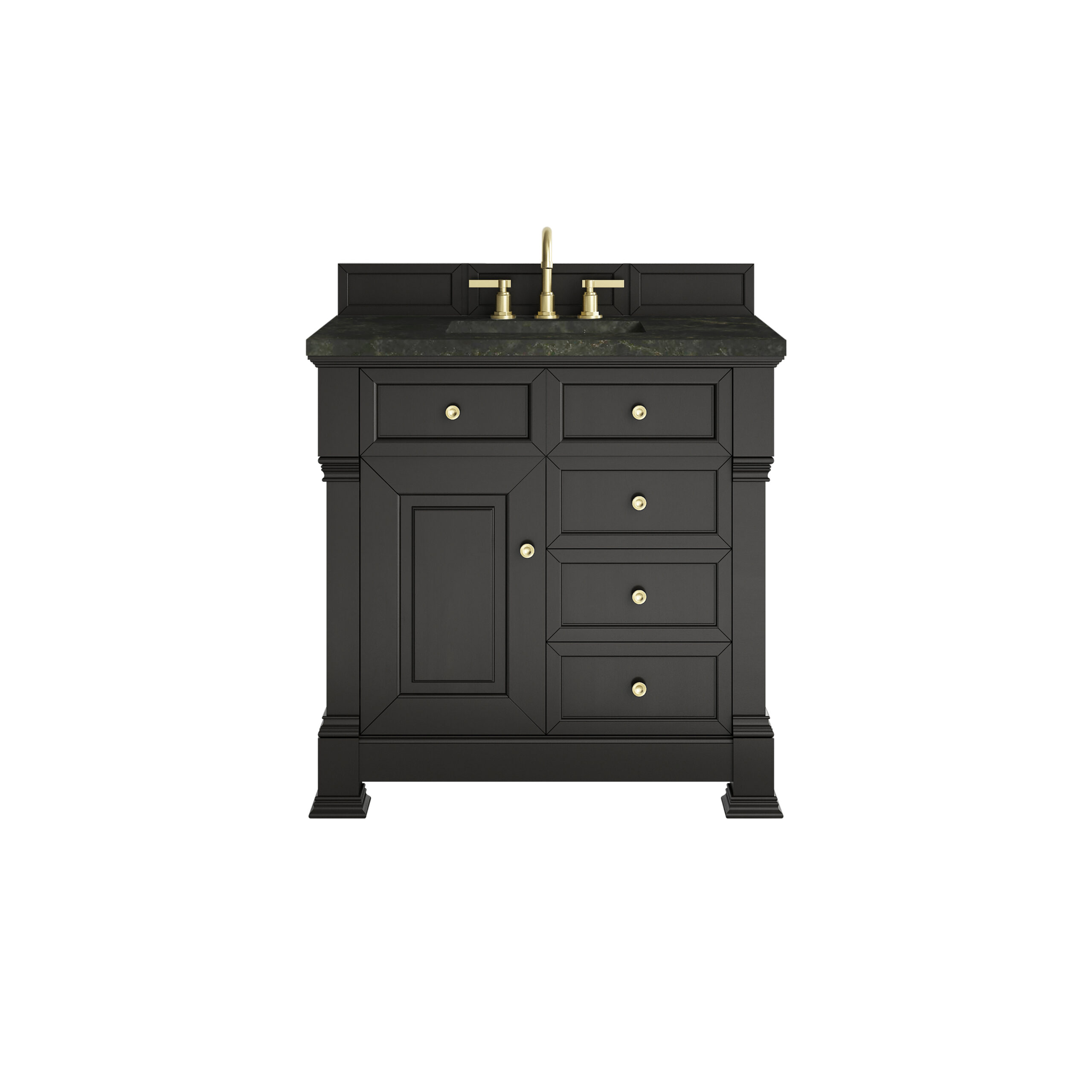 James Martin Vanities 547V36BKO3PHT Black Onyx 547V36BKO3PHT Brookfield 36 Single Vanity, Black Onyx, W/ 3 Cm Phantome Eclos To - Black Onyx