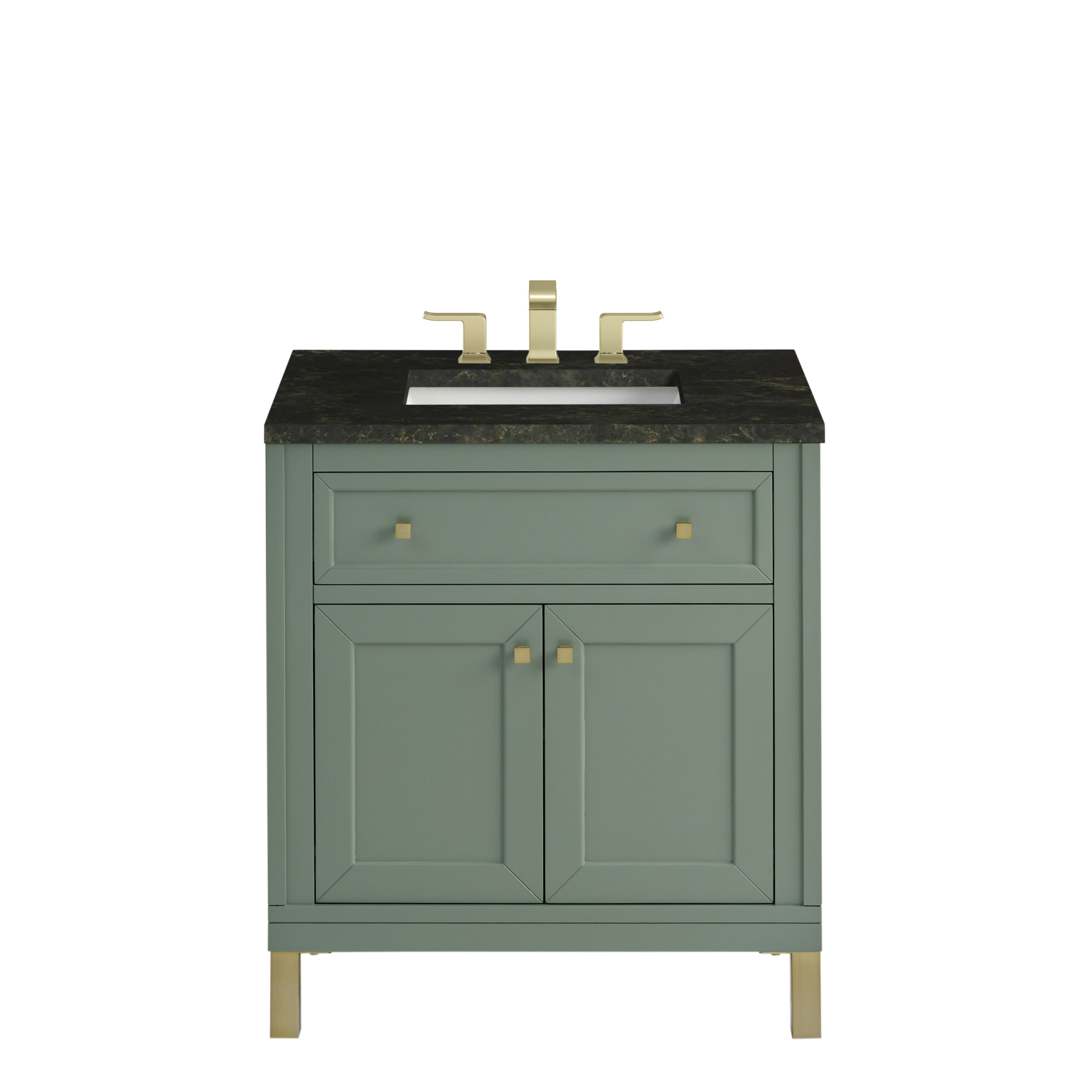 James Martin Vanities 503V30SC3PHT Smokey Celadon 503V30SC3PHT Chicago 30 Single Vanity, Smokey Celadon, W/ 3 Cm Phantome Eclos To - Smokey Celadon