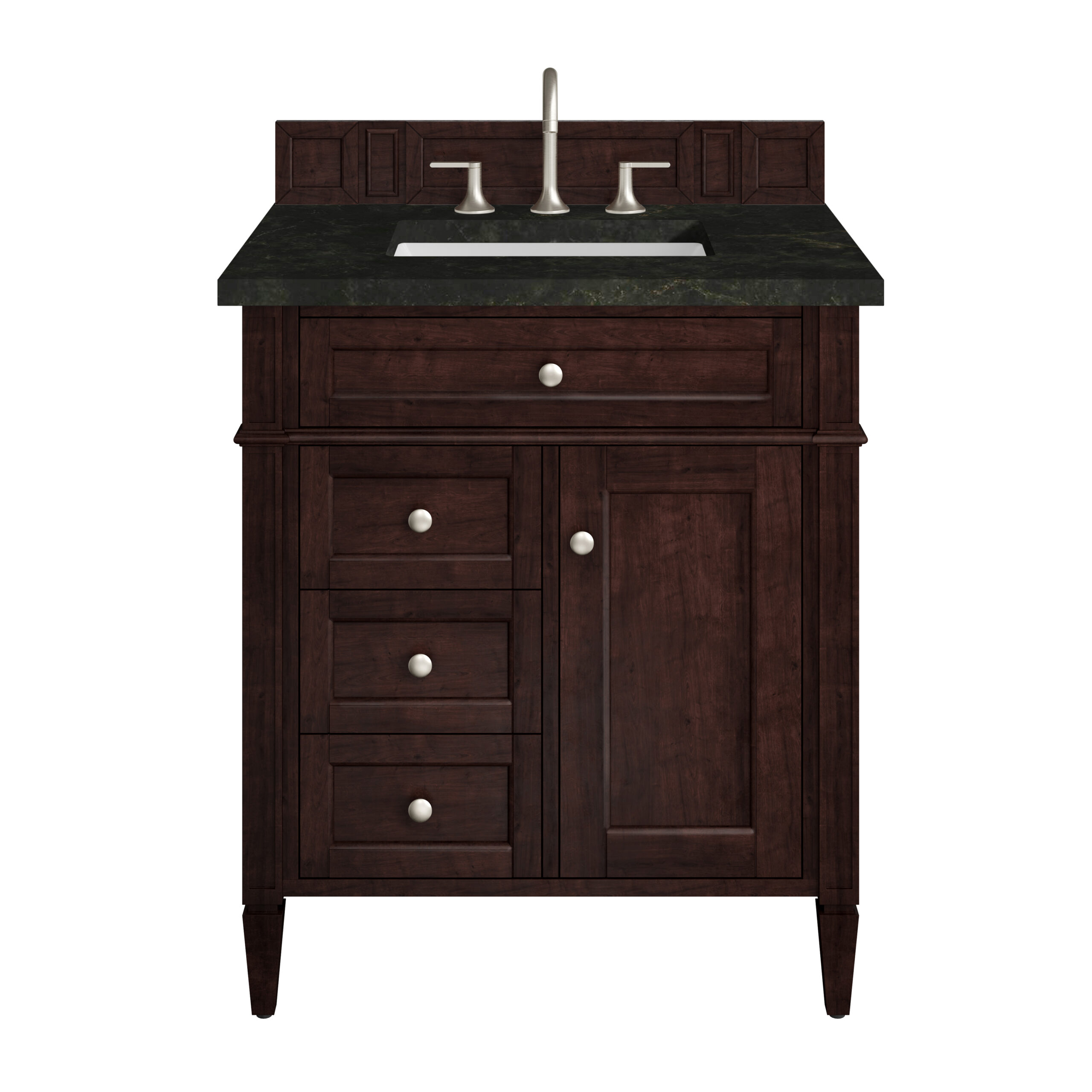 James Martin Vanities 650V30BNM3PHT Burnished Mahogany 650V30BNM3PHT Brittany 30 Single Vanity, Burnished Mahogany, W/ 3 Cm Phantome Eclos To - Burnished Mahogany