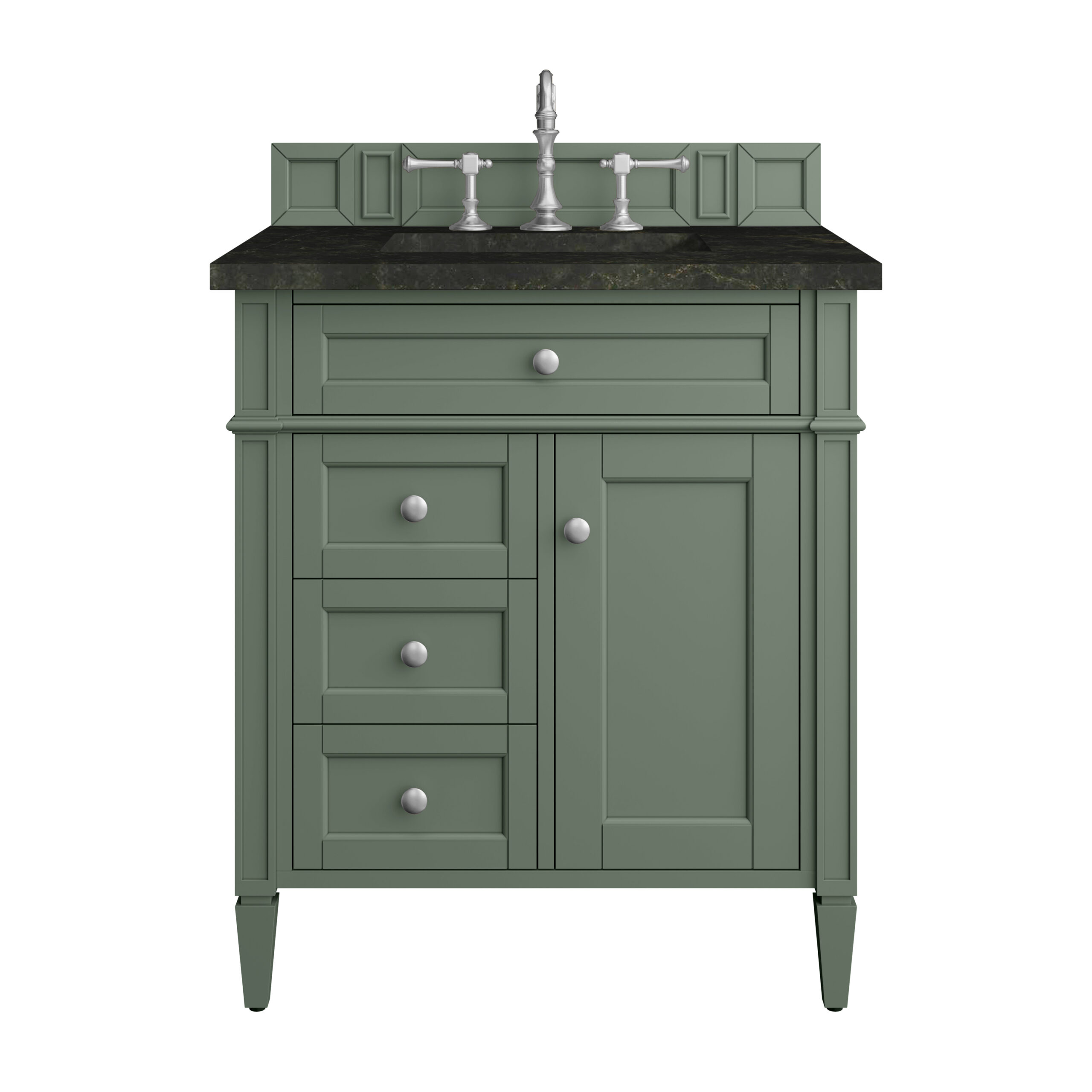 James Martin Vanities 650V30SC3PHT Smokey Celadon 650V30SC3PHT Brittany 30 Single Vanity, Smokey Celadon, W/ 3 Cm Phantome Eclos To - Smokey Celadon