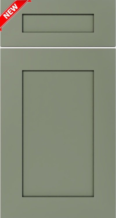 imported cabinetry milano door in sage color