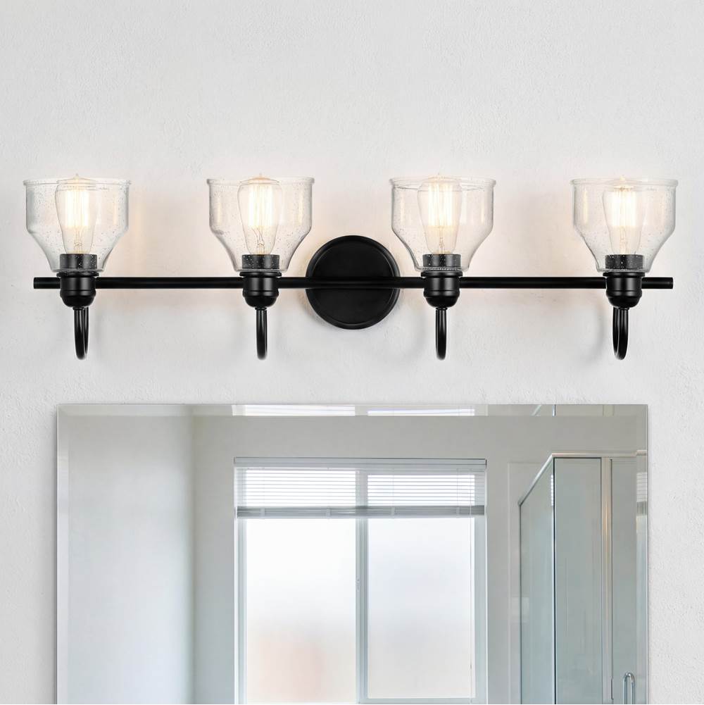 Kichler lighting Avery 33.5 Inch 4 Light Vanity Light With Clear Seeded Glass In - Image 2