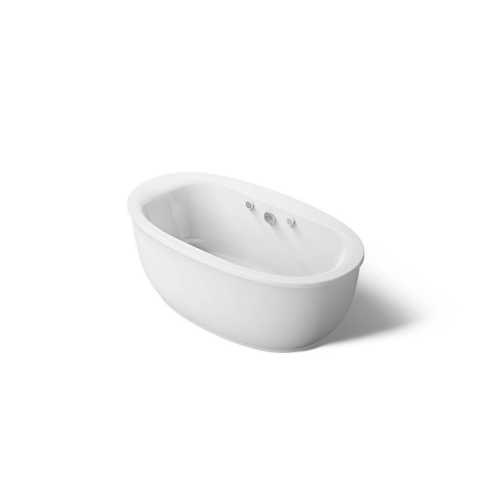 Kohler Sunstruck® 65-1/2'' X 35-1/2'' Freestanding Heated Bubblemassage™ Air Bath With Bask® Heated Surface And Fluted Shroud