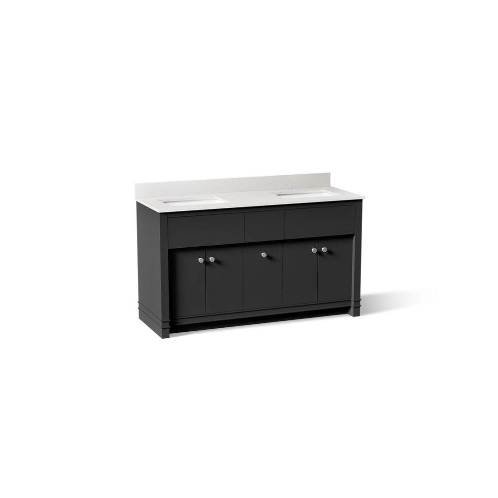 Kohler Alouette™ 60'' Bathroom Vanity Cabinet With Sinks And Quartz Top