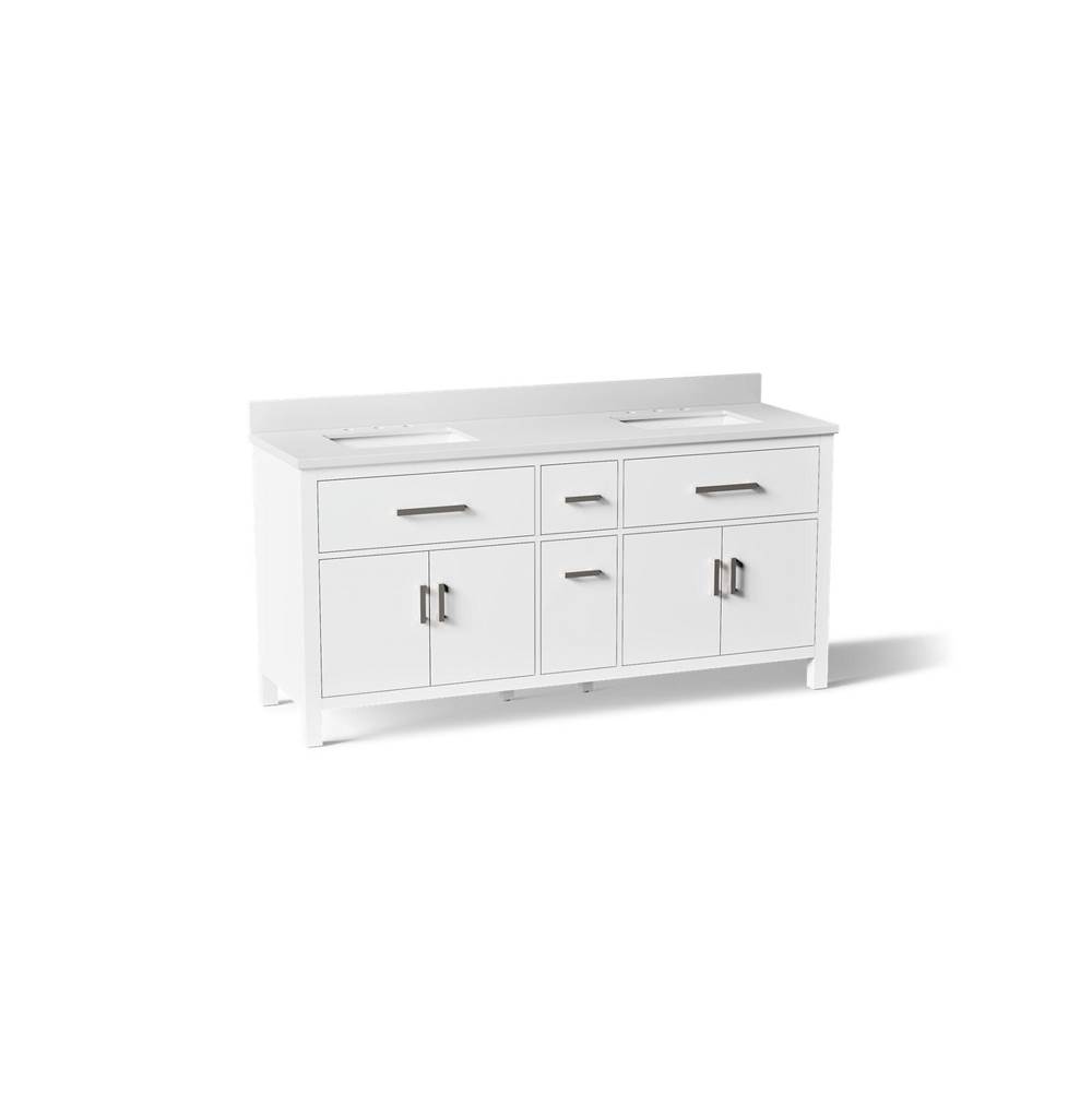 Kohler Kresla® 72'' Bathroom Vanity Cabinet With Sinks And Quartz Top