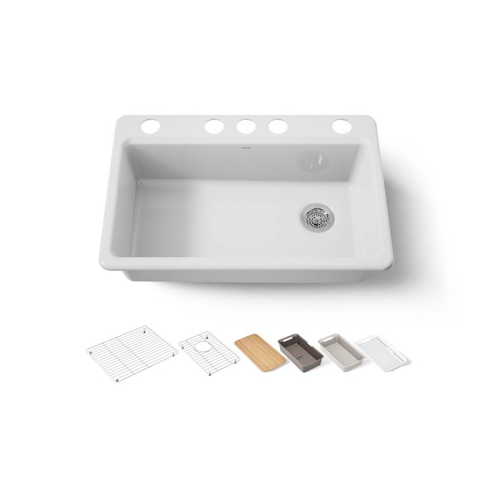 Kohler Riverby® 33'' Undermount Single-bowl Workstation Kitchen Sink
