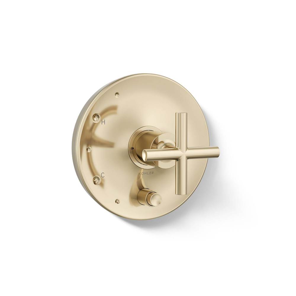 Kohler Purist Rite-temp Valve Trim With Push-button Diverter And Cross Handle