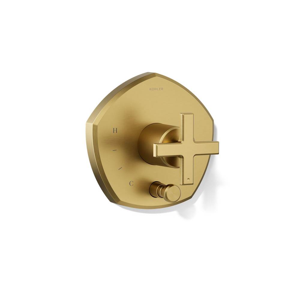 Kohler Occasion® Rite-temp® Valve Trim With Push-button Diverter And Cross Handle
